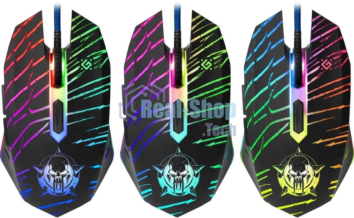 Мышь проводная Defender Dark Agent GM-590L черный, 12800 dpi, USB, кнопки - 6