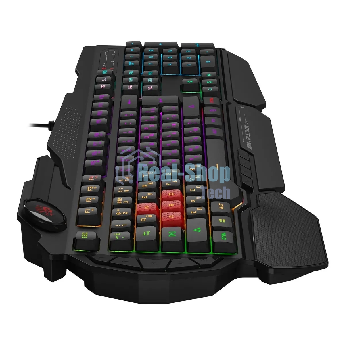 Клавиатура проводная A4Tech Bloody B310N черный USB Multimedia for gamer LED (подставка для запястий) (B310N)