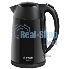 Чайник электрический Bosch TWK3P423 1.7 л, 2400 Вт, черный (корпус: нержавеющая сталь)
