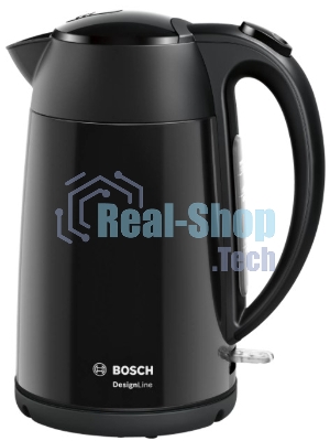 Чайник электрический Bosch TWK3P423 1.7 л, 2400 Вт, черный (корпус: нержавеющая сталь)
