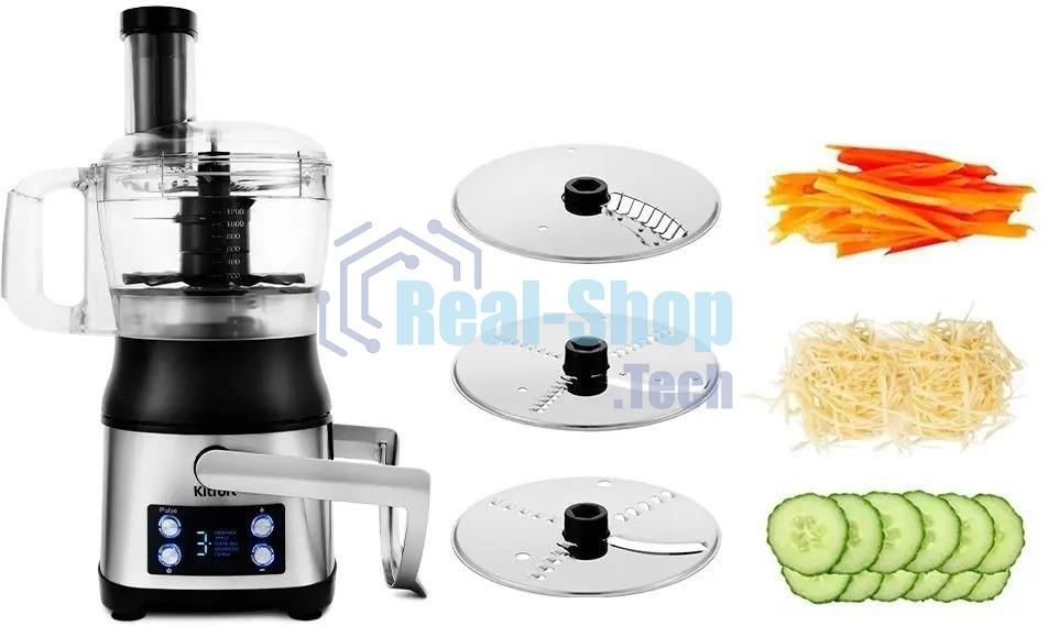 Кухонный комбайн Kitfort KT-1395 800Вт серебристый/черный