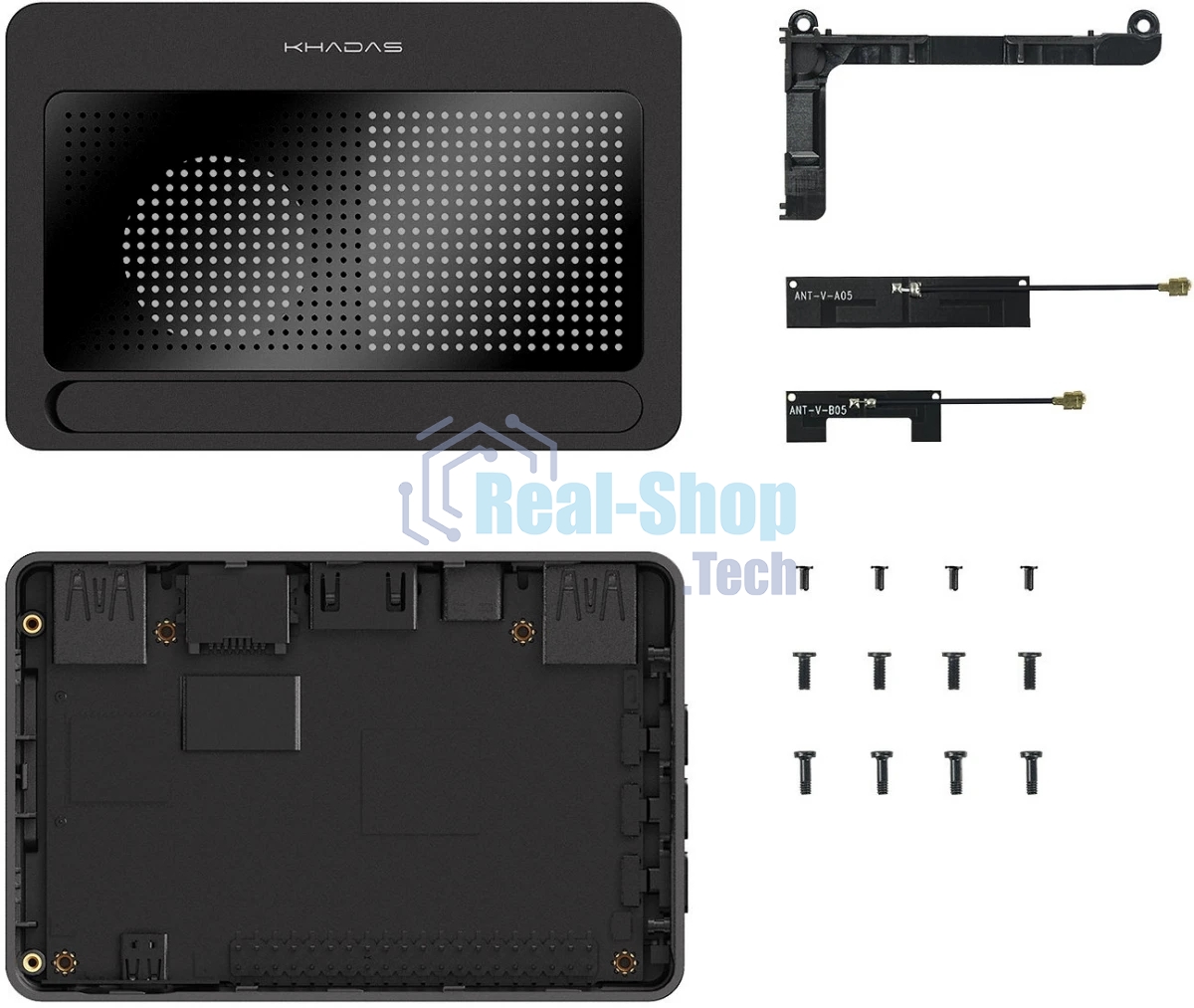 Компьютерный корпус Khadas DIY Case2 for VIMs SBC,Plate Metal,Piano черный