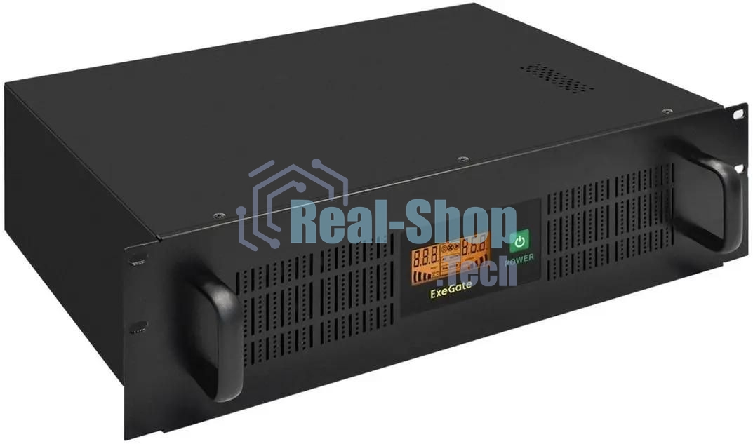 Источник бесперебойного питания ExeGate ServerRM UNL-1500.LCD.AVR.2SH.4C13.RJ.USB.3U / 1500 ВА / 900 Вт / 4 x IEC 320 C13, 2 x CEE 7 (евророзетка)