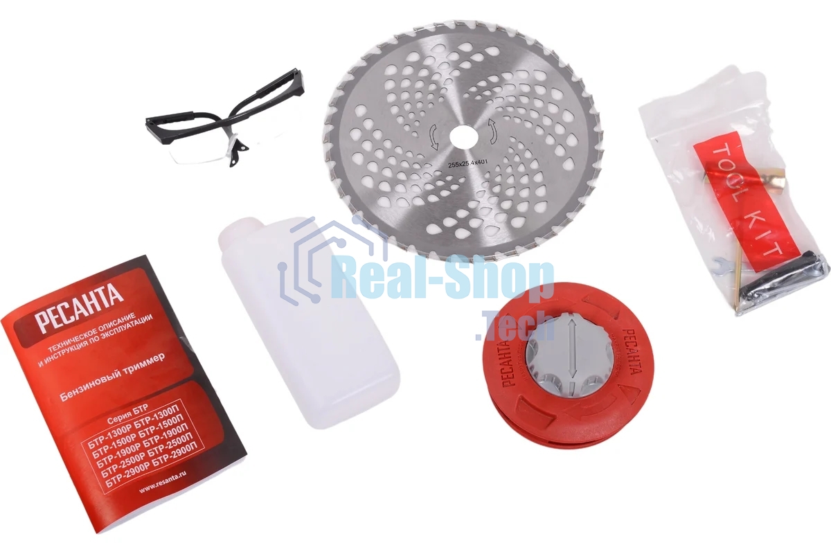 Триммер бензиновый Ресанта БТР-2500П 2500Вт 3.41л.с. неразбор.штан. реж.эл.:леска/нож