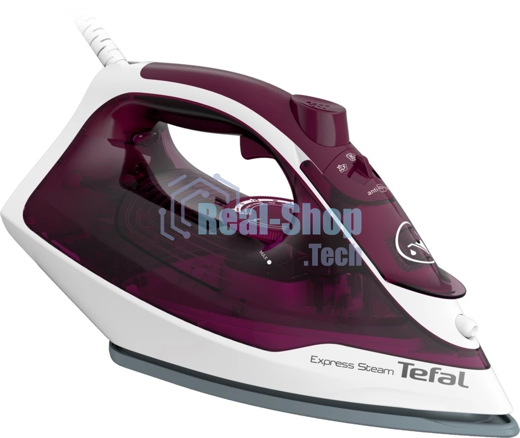 Утюг Tefal FV2835E0 фиолетовый/белый, 2400 Вт, 35 г/мин, 160 г/мин, 270 мл
