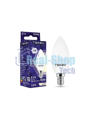 Лампа светодиодная TOKOV ELECTRIC 7Вт С37 3000К Е14 176-264В
