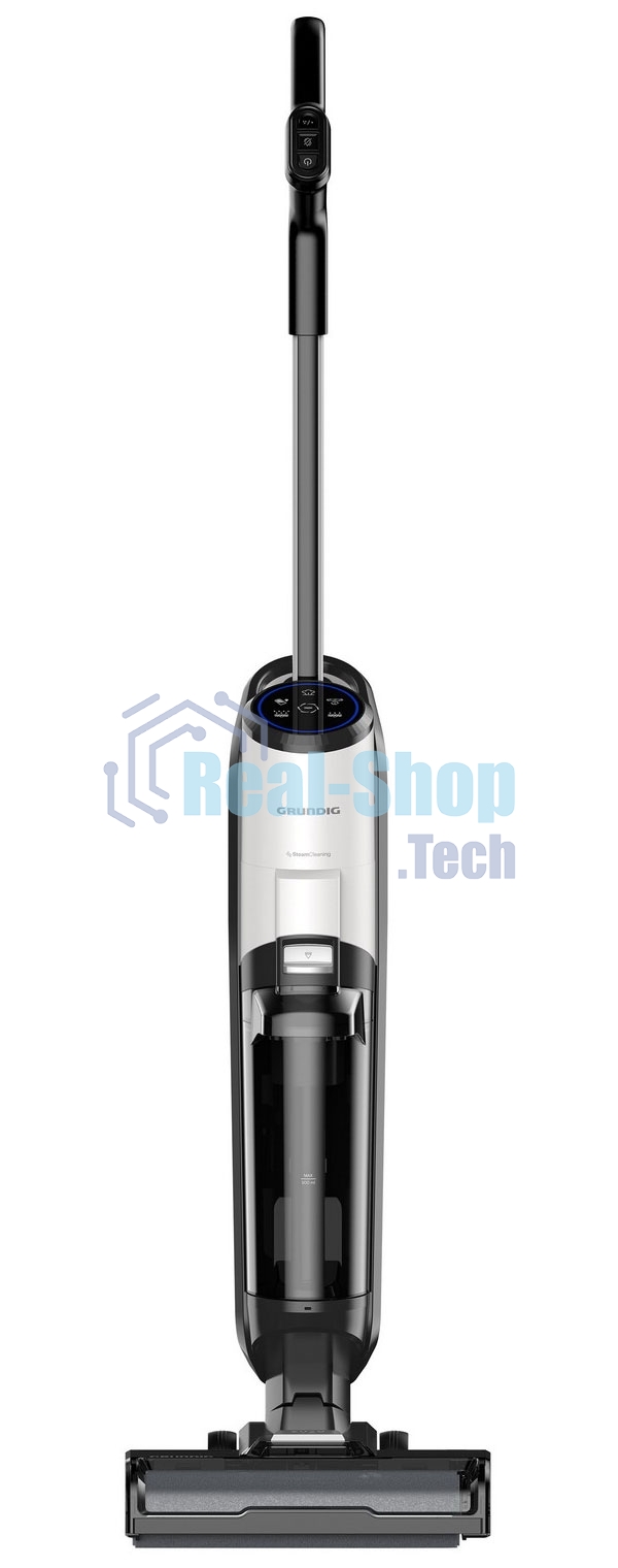 Пылесос вертикальный моющий Grundig VCW 6270 белый/черный, питание от сети, 1800 Вт, уборка суxая/влажная, пылесборник 0.48 л