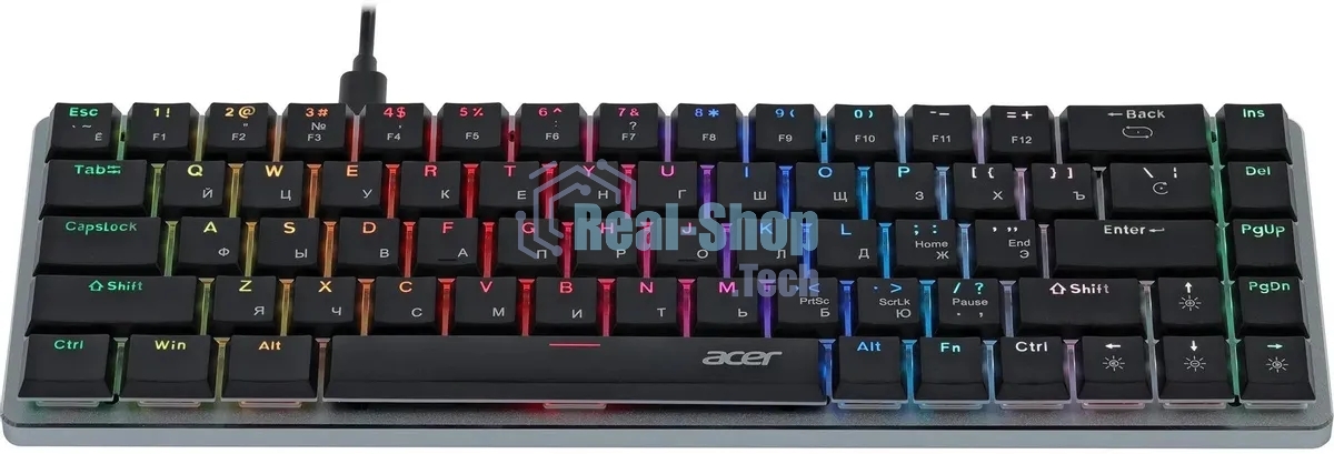 Клавиатура проводная Acer OKW302 (ZL.KBDCC.01C), USB, серебристый
