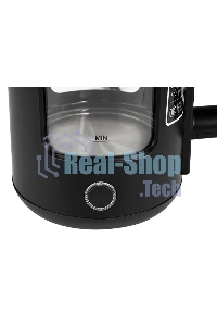 Чайник электрический Energy E-256, 1500Вт, 1,5л, стекло, черный