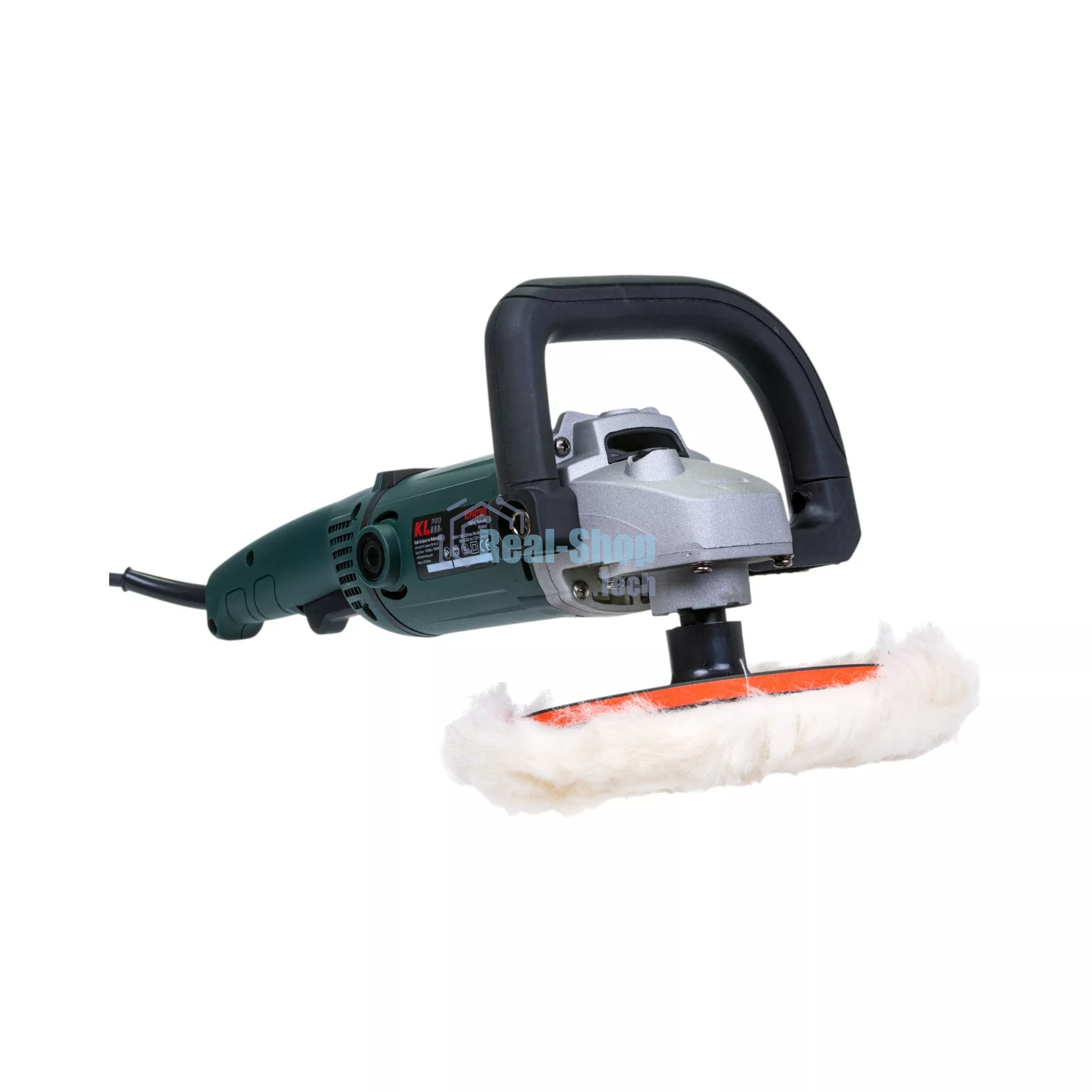 Профессиональная полировальная угловая машина KLPRO KLPJ42180 (1400вт, 3300 об/мин, 230мм, шерстяной войлок в комплекте)