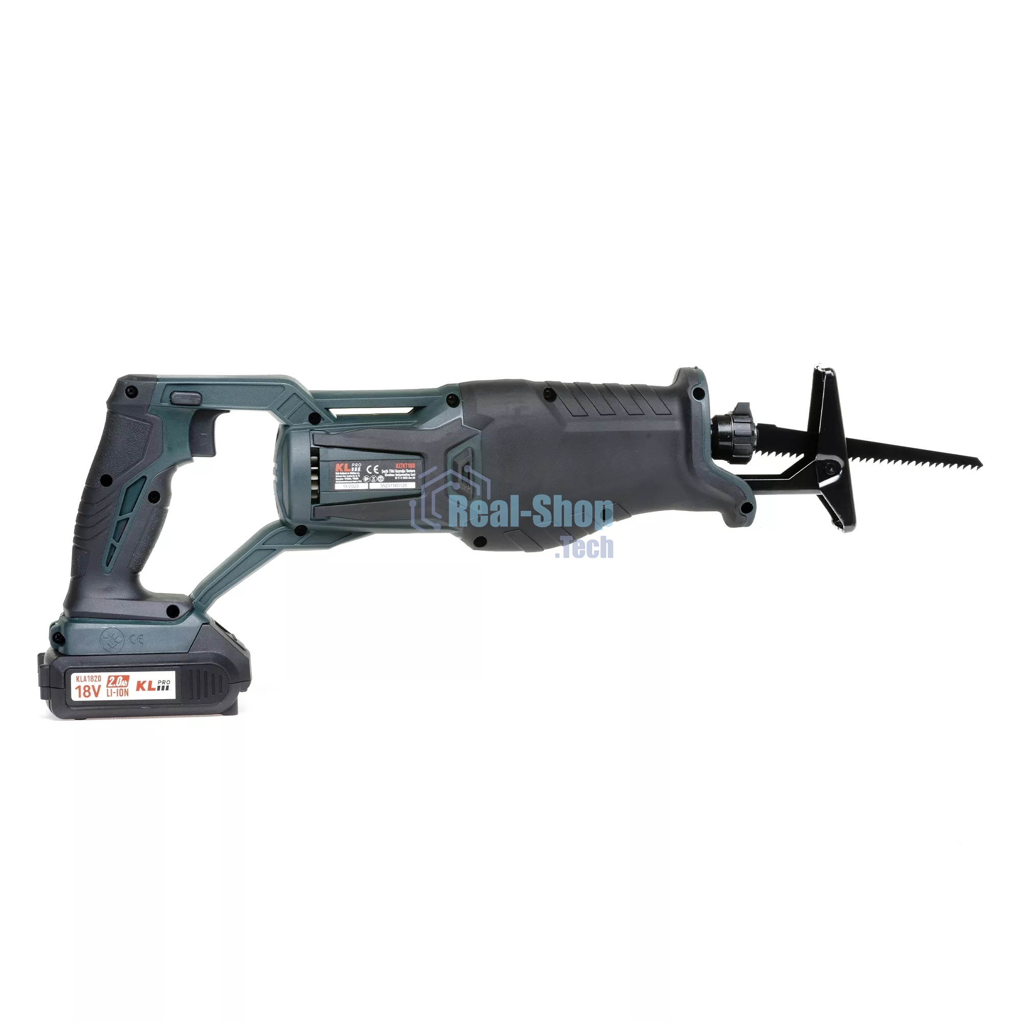 Профессиональная пила сабельная бесщеточная KLPRO KLTKT18B-20 (18 В, Li-ion-2шт, 2.0А·ч, полотна дерево/металл, ЗУ, сумка)