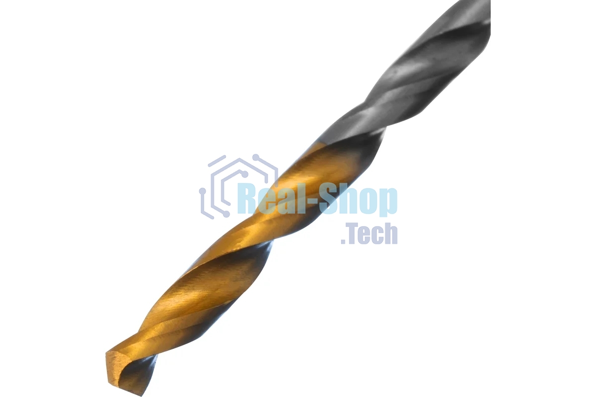 Сверло спиральное по металлу Denzel 2,5 x 57мм, Р6М5, Golden Tip, 2 шт.