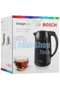 Чайник электрический Bosch TWK3P423 1.7 л, 2400 Вт, черный (корпус: нержавеющая сталь)