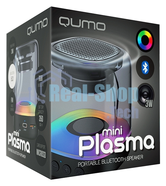 Акустическая система QUMO Plasma mini ВТ 0081 3 ВТ объемное звучание RGb
