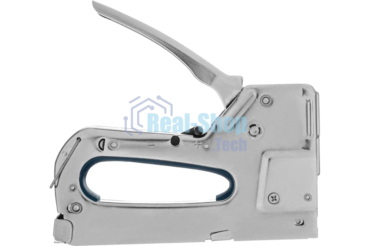 Степлер мебельный Сибртех, металлический, регулируемый, тип скобы 53, 4-14 мм