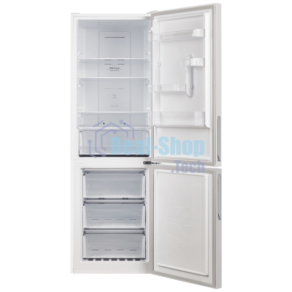 Холодильник Maunfeld MFF185NFW10 белый двухкамерный инвертор 240/100л морозилка снизу, No Frost