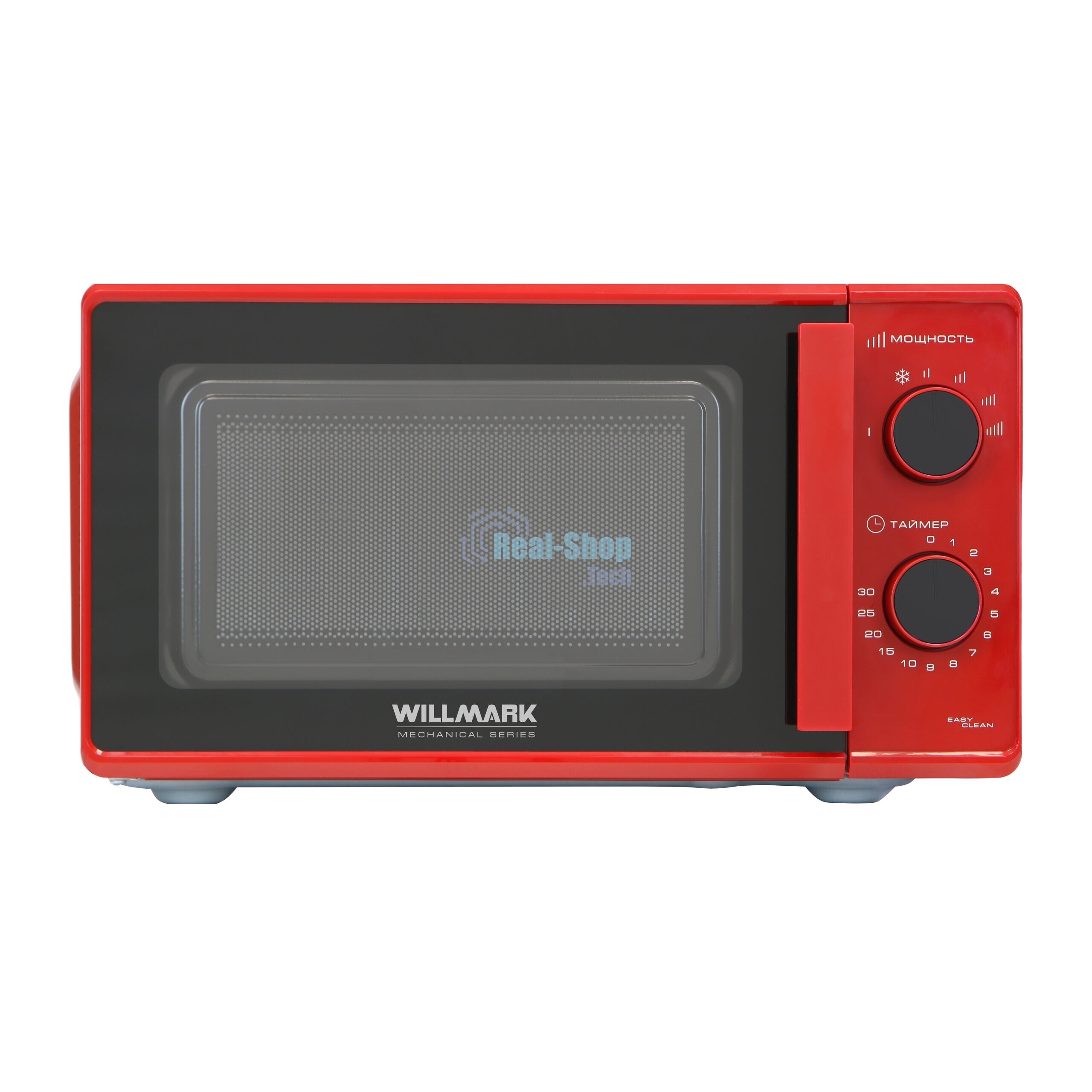 Микроволновая печь Willmark WMO-203GMR, 20л,700Вт, механич.ПУ, ручка д/л откр.дв,6 ур.мощн., красная