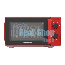 Микроволновая печь Willmark WMO-203GMR, 20л,700Вт, механич.ПУ, ручка д/л откр.дв,6 ур.мощн., красная