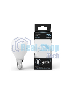 Лампа светодиодная Gauss Led Globe-dim E14 7Вт 4100К диммируемая