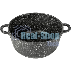 Кастрюля Lara LR02-207 Rio 30 см, 7.3 л, мрамор, капсулированное индукционное дно, крышка