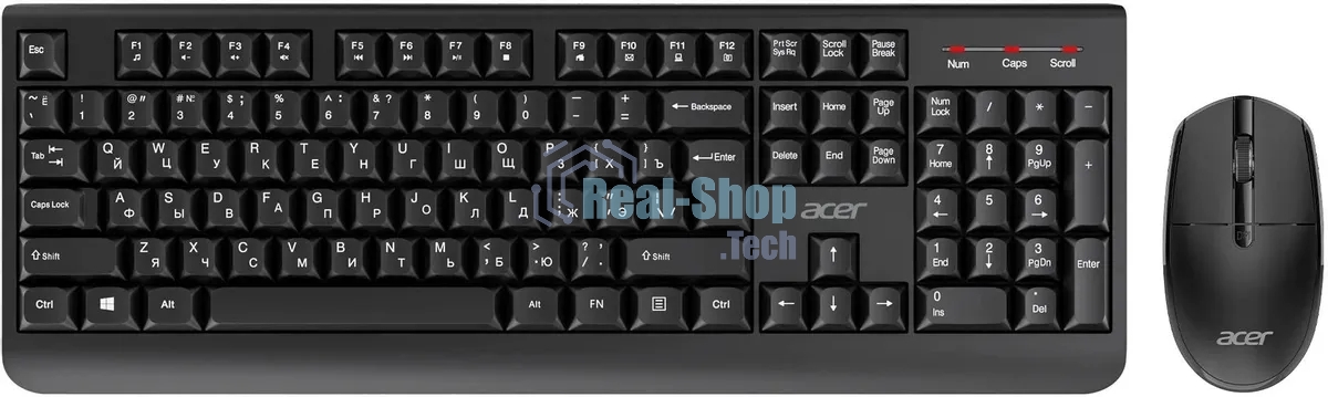 Комплект клавиатура + мышь Acer OCC401 клав:черный мышь:черный USB беспроводная (ZL.ACCCC.016)