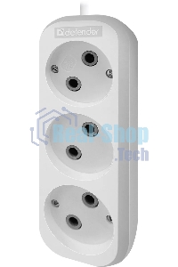 Удлинитель Defender (99276) B230 - 3 роз х 2 м, белый