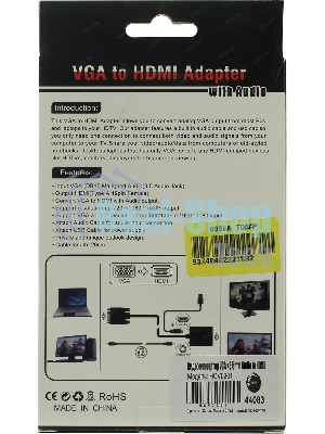 Конвертер Espada VGA + 3,5мм audio jack to HDMI, HCV0201 (44083)