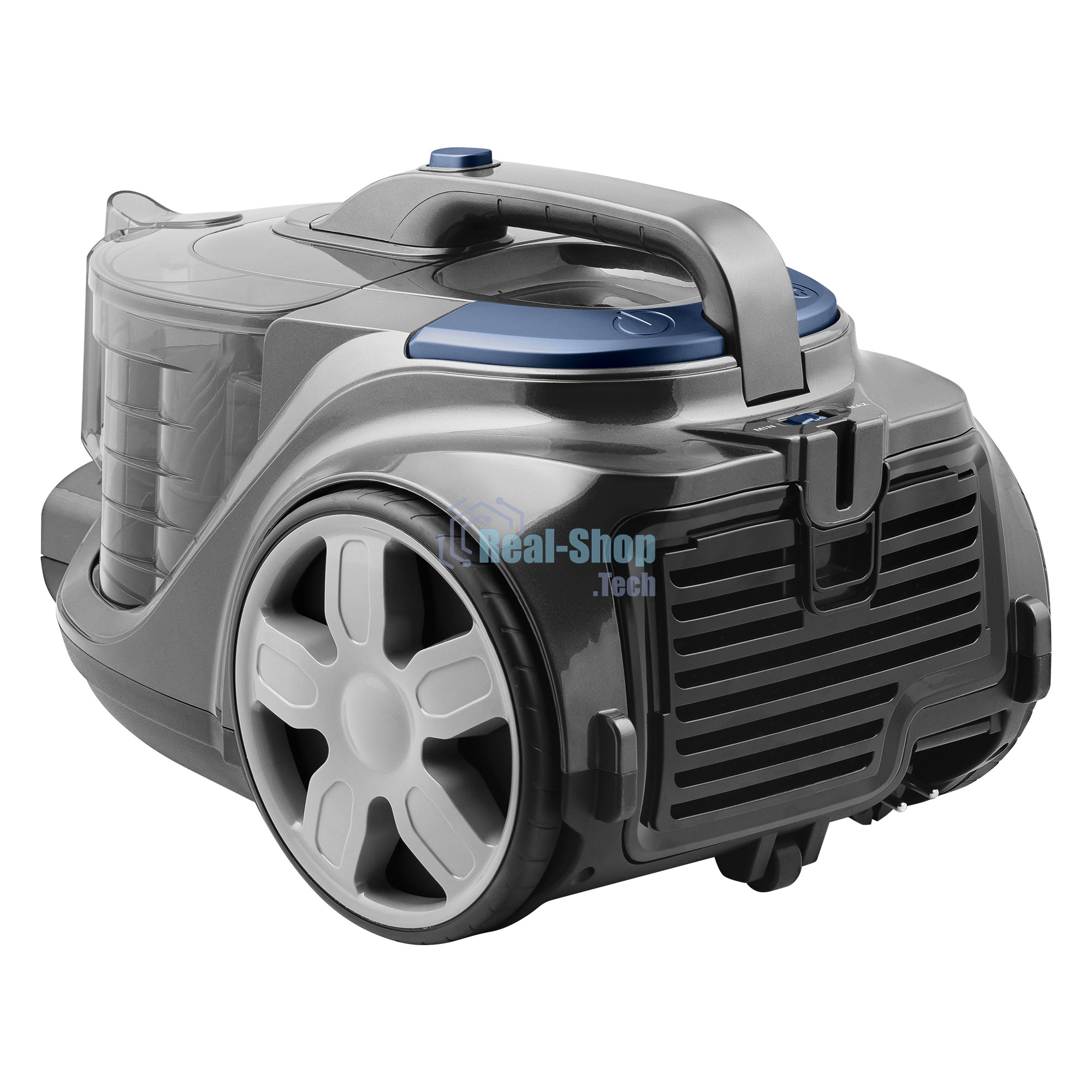 Пылесос BBK BV1900 серый/синий, 400/2200 Вт, уборка сухая, пылесборник контейнер 3 л