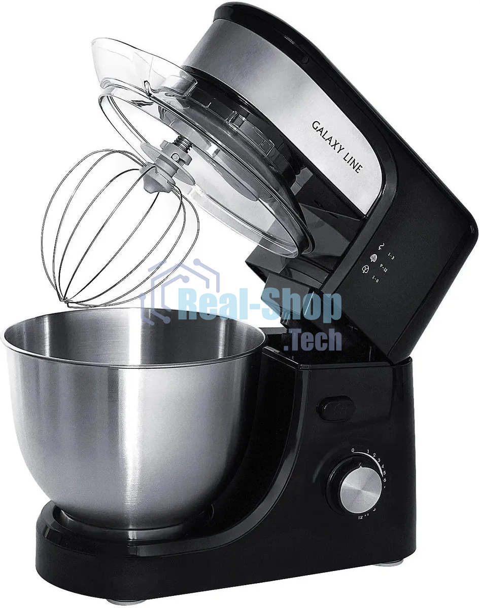 Миксер Galaxy Line GL 2231, черный, планетарный, 700 Вт, 12 скоростей