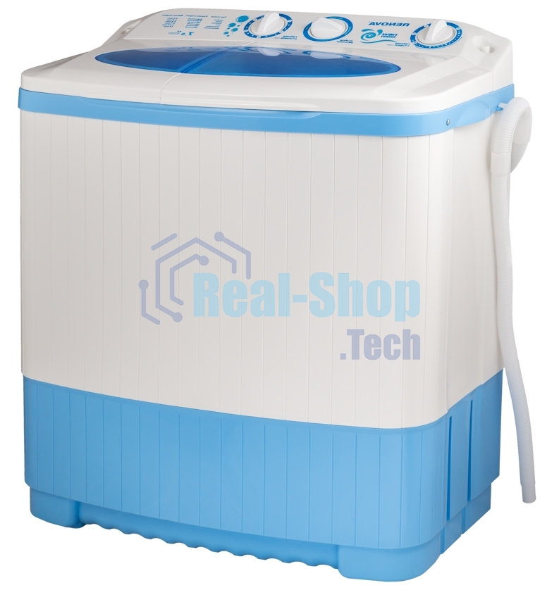 Стиральная машина Renova WS-70P/РЕТ белый/голубой, загрузка вертикальная 5.5 кг, 1350 об/мин, класс: D