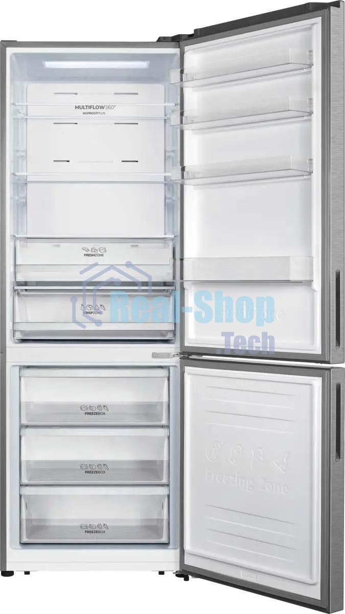 Холодильник Gorenje NRK720EAXL4 серый двухкамерный 347/109л морозилка снизу, No Frost