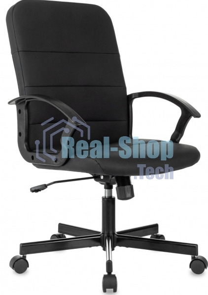 Кресло офисное Бюрократ Triest черный, эко.кожа, крестов. металл черный