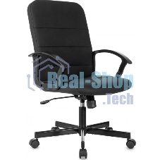 Кресло офисное Бюрократ Triest черный, эко.кожа, крестов. металл черный