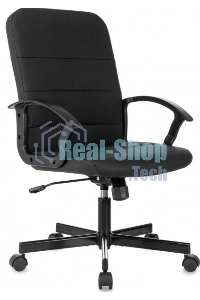 Кресло офисное Бюрократ Triest черный, эко.кожа, крестов. металл черный