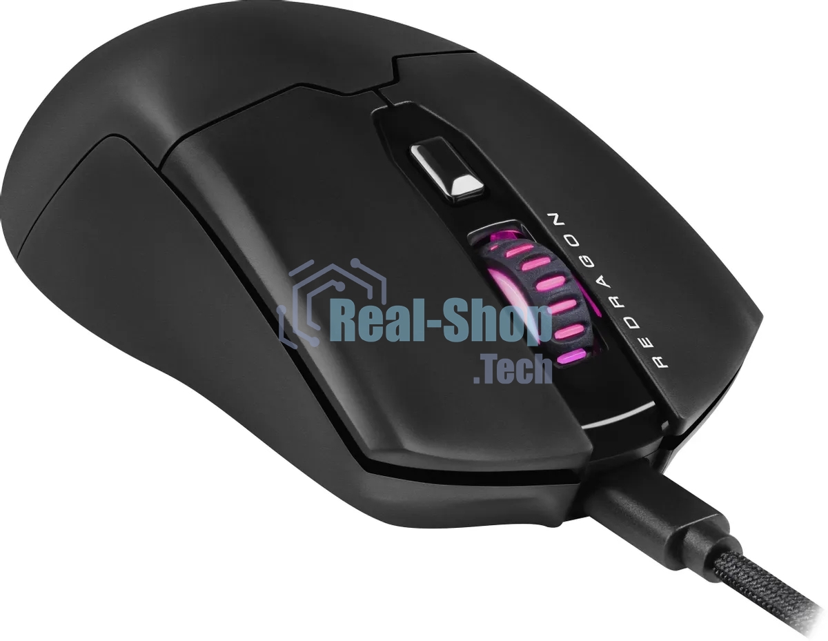 Мышь проводная игровая REDRAGON FYZU черная (USB, Pixart P3395, Huano, 6 кн., 26000 Dpi, RGb подсветка)