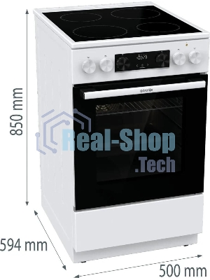 Плита электрическая Gorenje GEC5C61WG белый, конфорок 4 электрических, духовка 70 л, 50 см x 85 см x 59.4 см (без крышки)