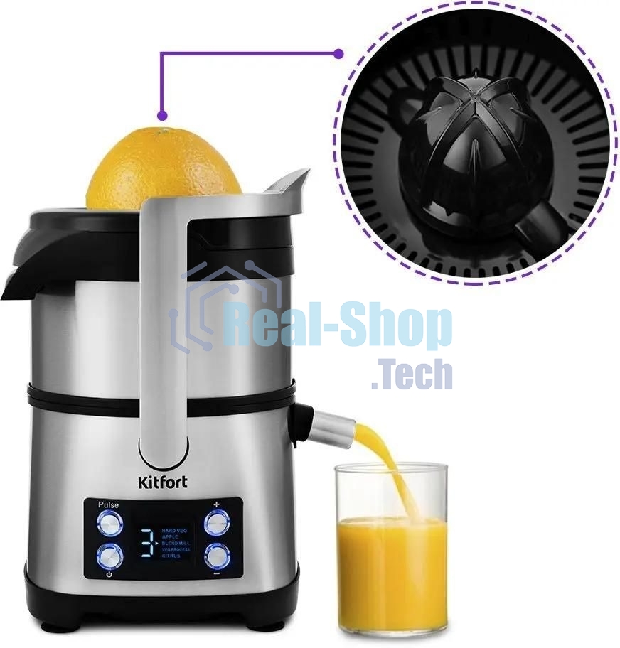 Кухонный комбайн Kitfort KT-1395 800Вт серебристый/черный