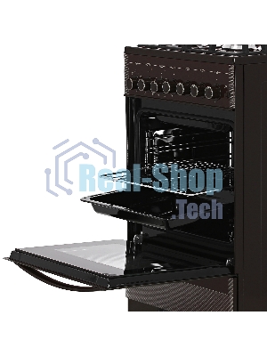 Плита комбинированная Gefest ПГЭ 5502-02 0045 коричневый, конфорок 4 газовых, духовка 55 л, 50 см x 85 см x 58.5 см
