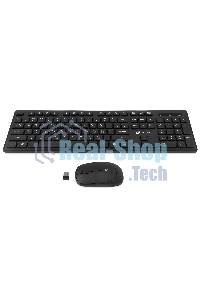 Комплект клавиатура + мышь Оклик S255W клав:черный мышь:черный USB беспроводная Multimedia (1909361)