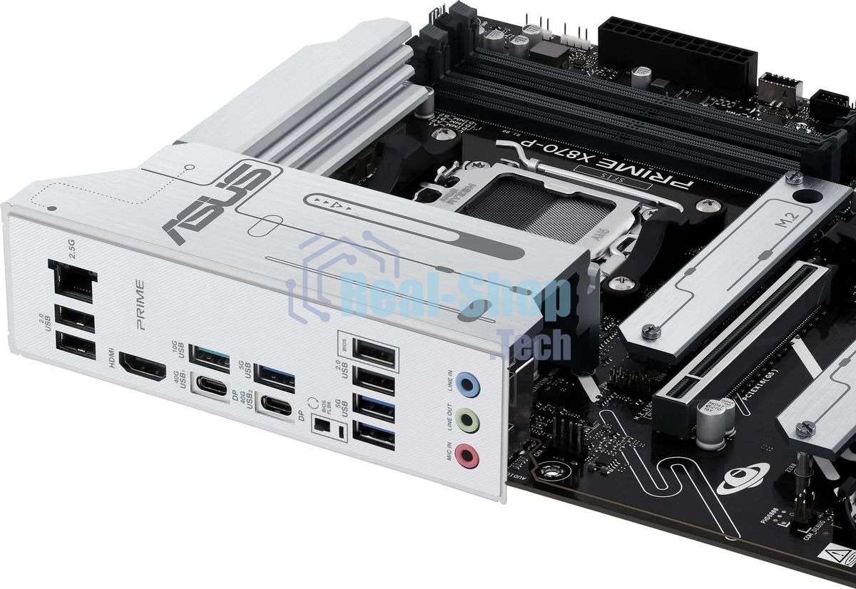 Материнская плата ASUS PRIME X870-P, AM5, AMD X870, 4xDDR5, 2xSATA, 4xM.2, 1xPCIe 5.0 x16, 2xPCIe 4.0 x1, 1xHDMI, 2xUSB-C, 1x 2.5Gb LAN, 4xUSB-A 3.2 Gen 1, 1xUSB-A 3.2 Gen 2, 4xUSB-A 2.0, 3x3.5 мм, 7.1, ATX