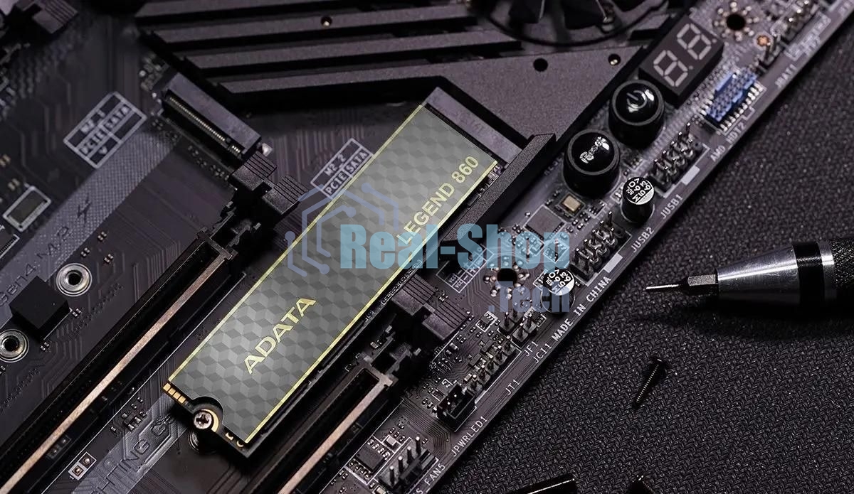 Накопитель SSD ADATA LEGEND 860, 500Gb, PCIe 4.0 x4, M.2 2280, NVMe, R/W 5000/3000, с радиатором