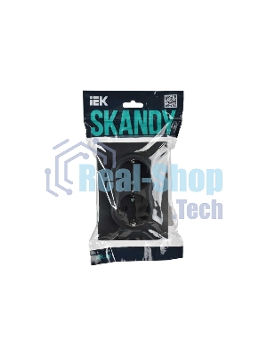 Розетка 2-м IEK SKANDY SK-R07G графит SK-R24-16-K53-F 16А с заземл. защ. штроки в сборе