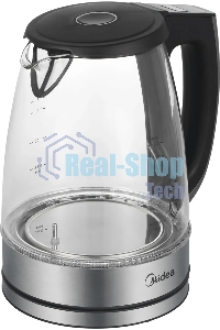 Чайник электрический Midea MK-8019, мощность 2200 Вт, объем 1.7 л, цифровой дисплей, регулировка температуры нагрева, 6 режимов нагрева, поддержание температуры, подсветка