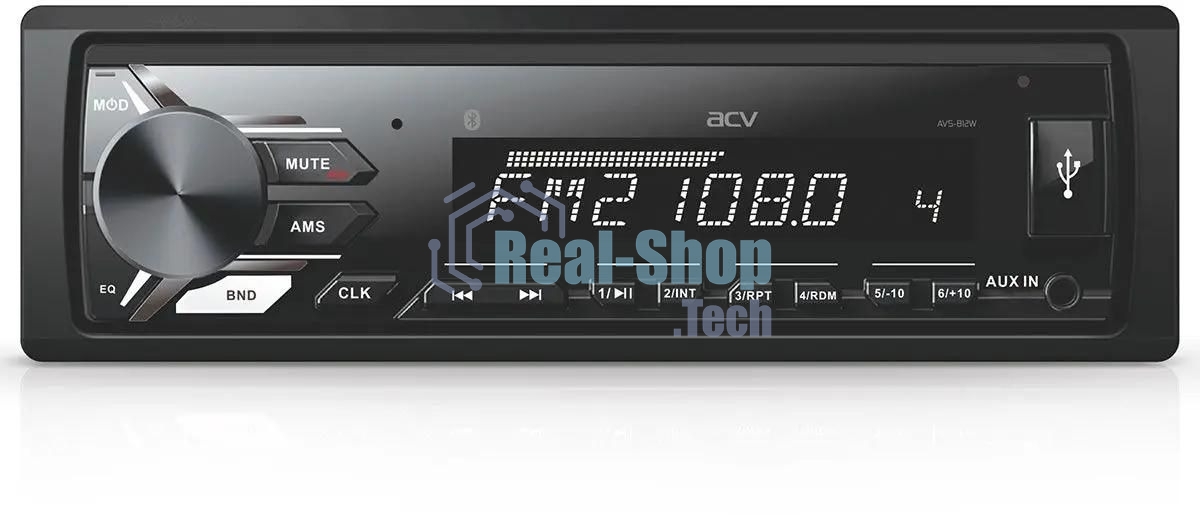 Автомагнитола ACV AVS-812BA, 1 DIN, Bluetooth, USB Type-A, AUX