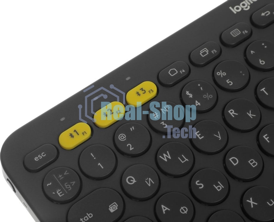 Клавиатура беспроводная Logitech K380 Multi-Device Bluetooth (920-007584) темно- серый- (заводская гравировка)