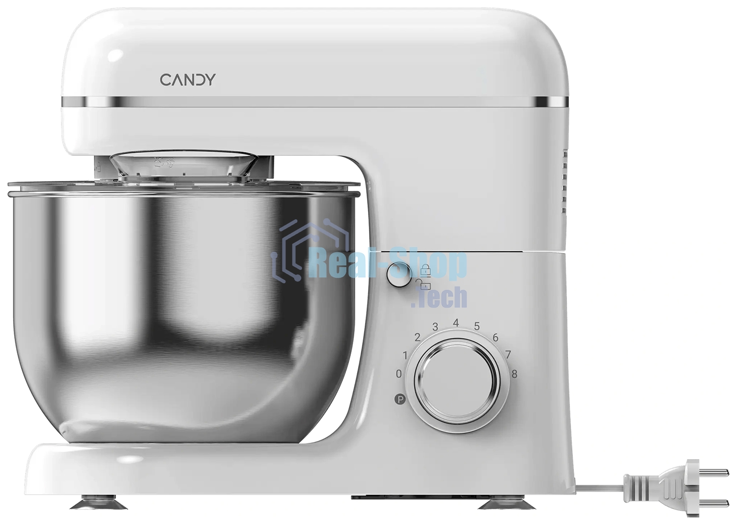 Миксер Candy CM-502 белый, планетарный, 1300 Вт, 5.3 л, 8 скоростей