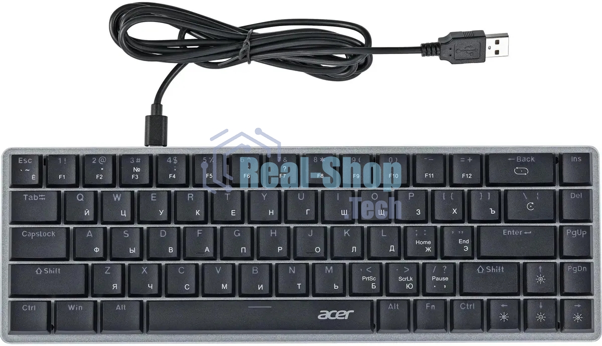 Клавиатура проводная Acer OKW302 (ZL.KBDCC.01C), USB, серебристый