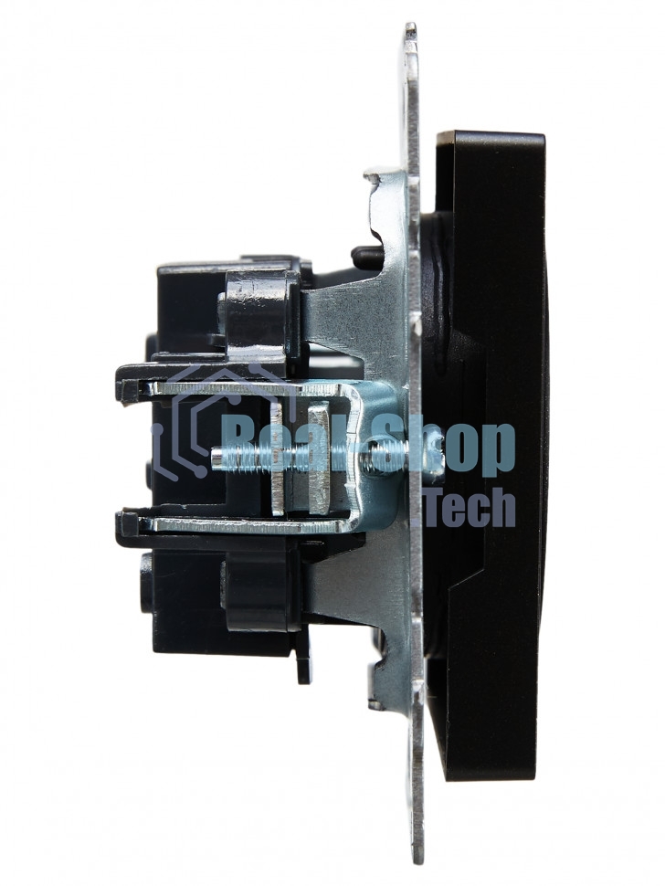 Розетка 1-местная IEK BRITE РС10-1-0-БрЧ (BR-R10-10-K02) без заземления, без защитных шторок, 10А, черный