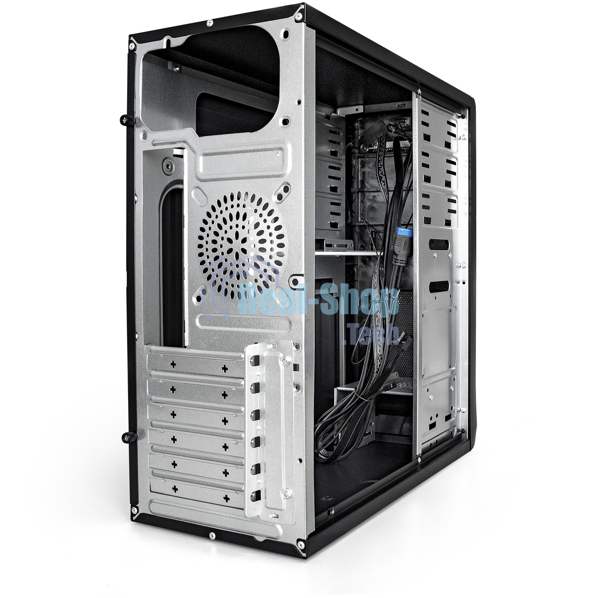 Компьютерный корпус Miditower ExeGate CP-603-UNS350 (ATX, БП UNS350 с вент. 12см, 2хUSB, аудио, черный)