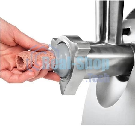 Мясорубка электрическая Bosch MFW68640 черный, 2200 Вт, 4.3 кг/мин, реверс, металлический лоток, насадки - 5